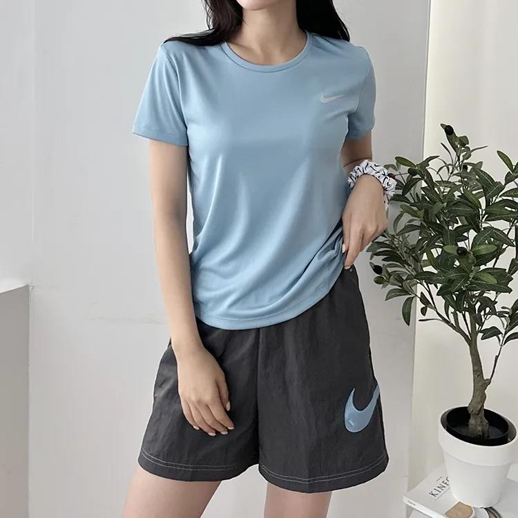 Nike Womens Miler Running Short Sleeve Top Sky Blue