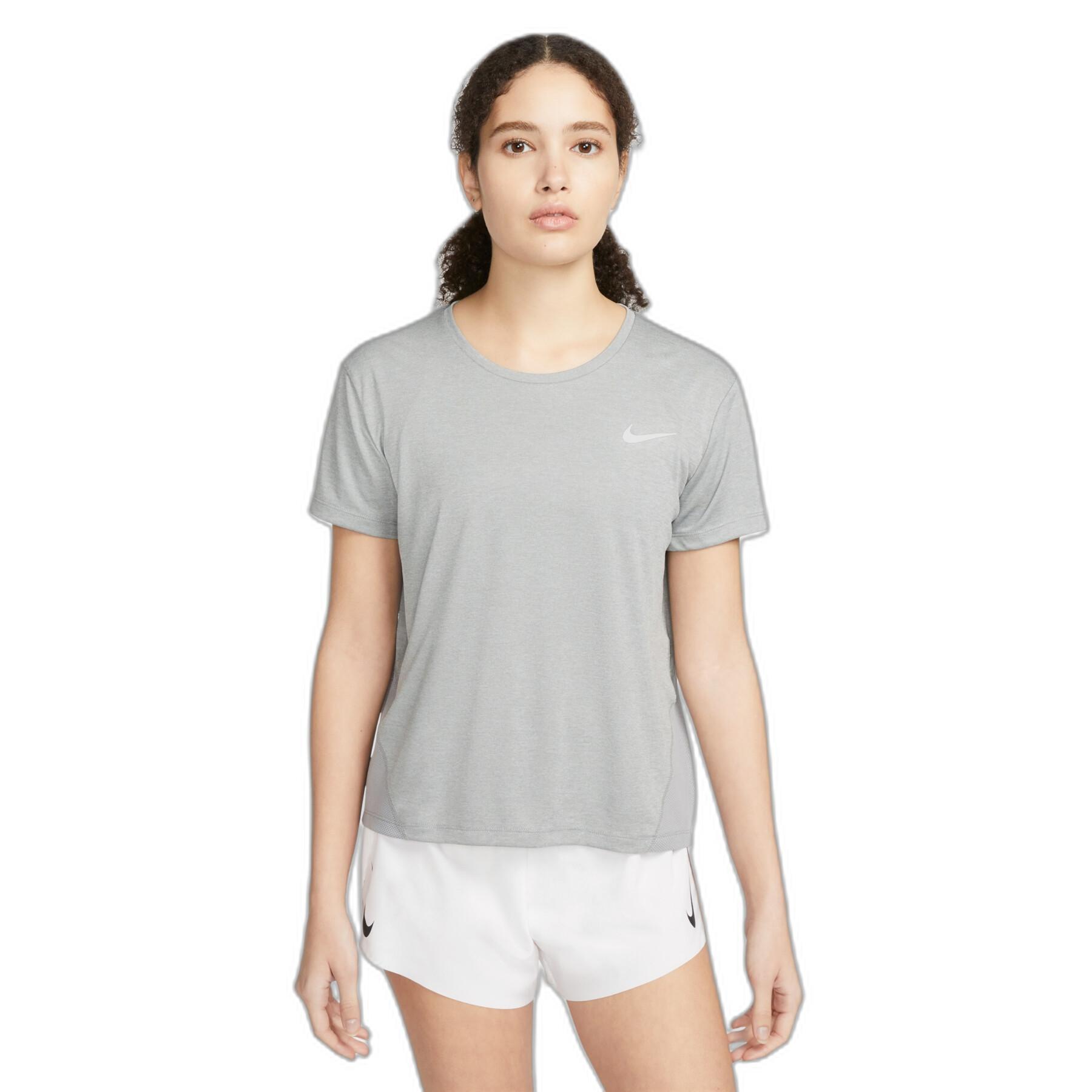 Nike Womens Miler Running Short Sleeve Tee Grey