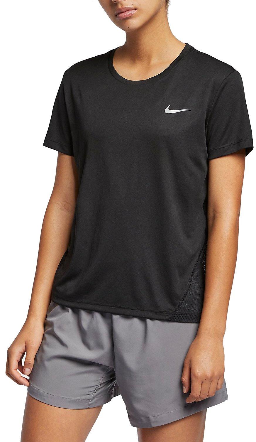 Nike Womens Miler Running Short Sleeve Tee 010 Black