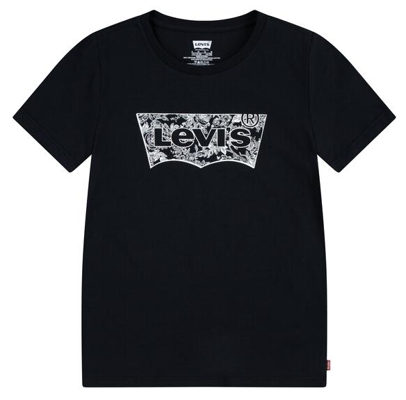 Levis Girls Floral Batwing Tee Black