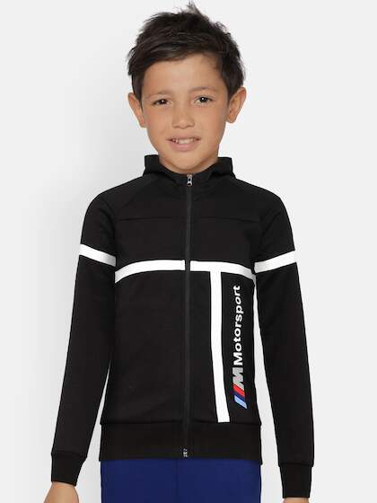 Puma Boys Bmw Mms Hooded Sweat Jacket Black