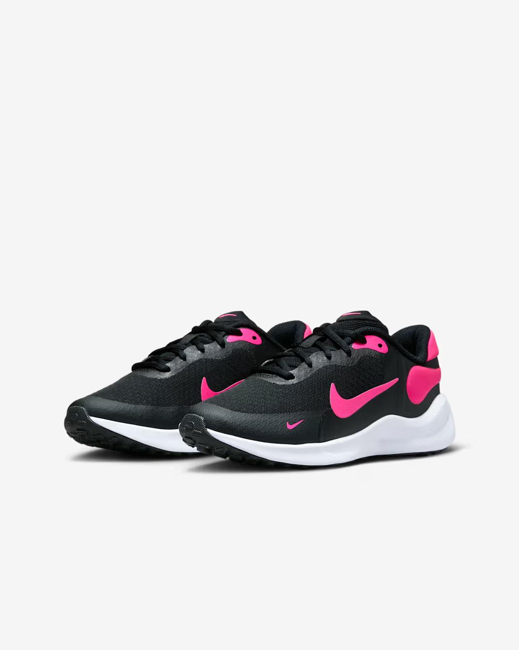 Nike Girls Revolution 7 Sneaker Black Pink White