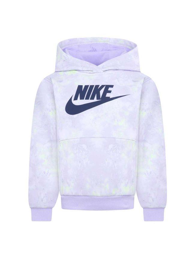 Nike Girls Printed Club Hoody Barley Grape
