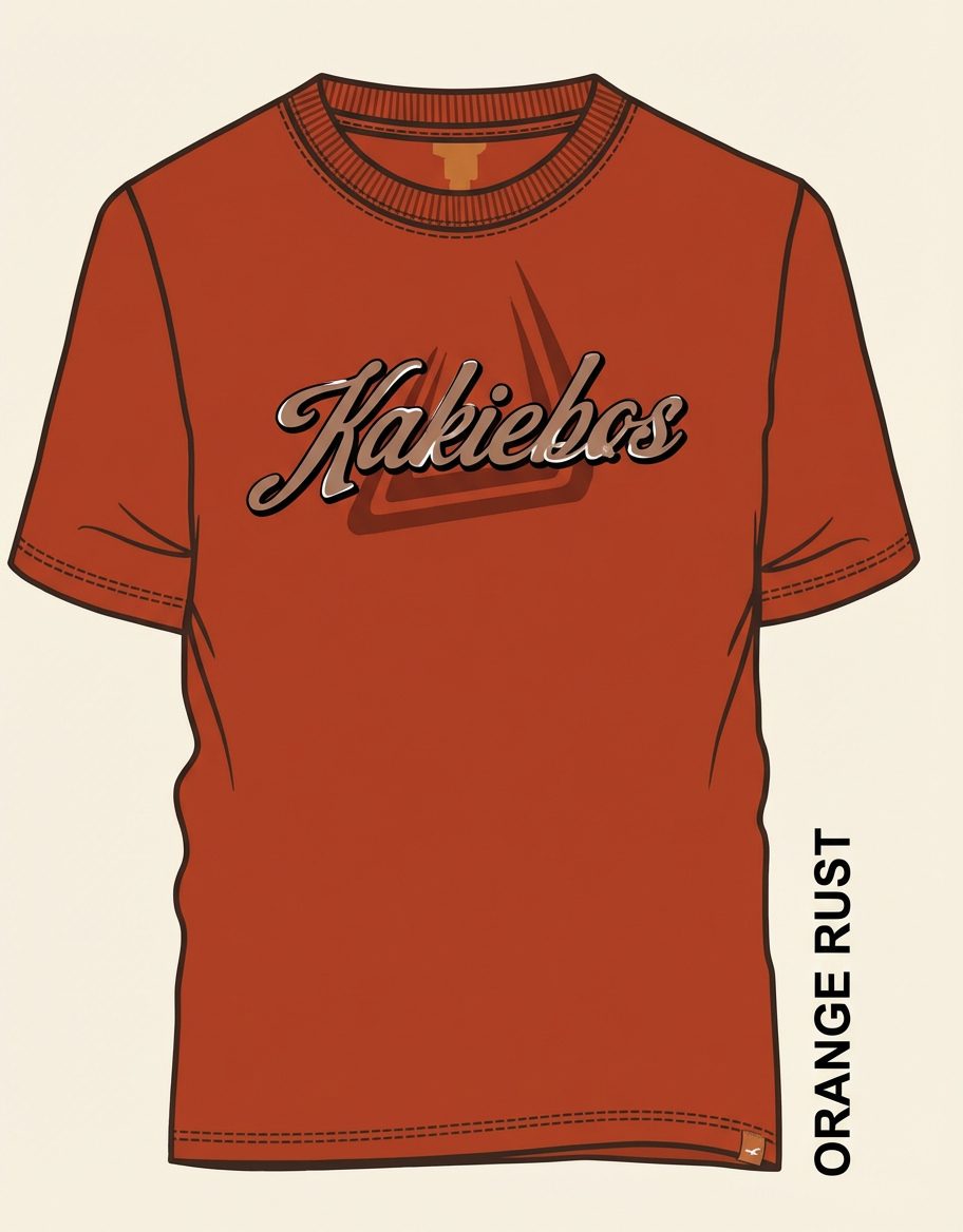 Kakiebos Mens Classic Fit Short Sleeve Tee Orange Rust