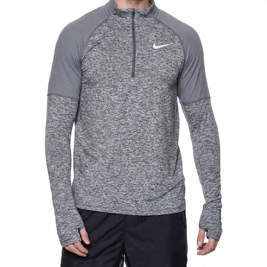 Nike Mens 1/4 Zip Tech Long Sleeve Top Dk Grey Mel