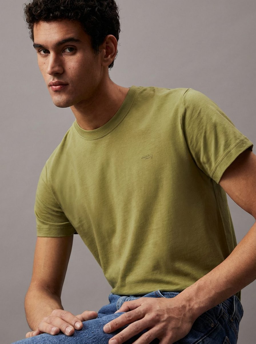 Calvin Klein Mens Institutional Short Sleeve Tee Olive