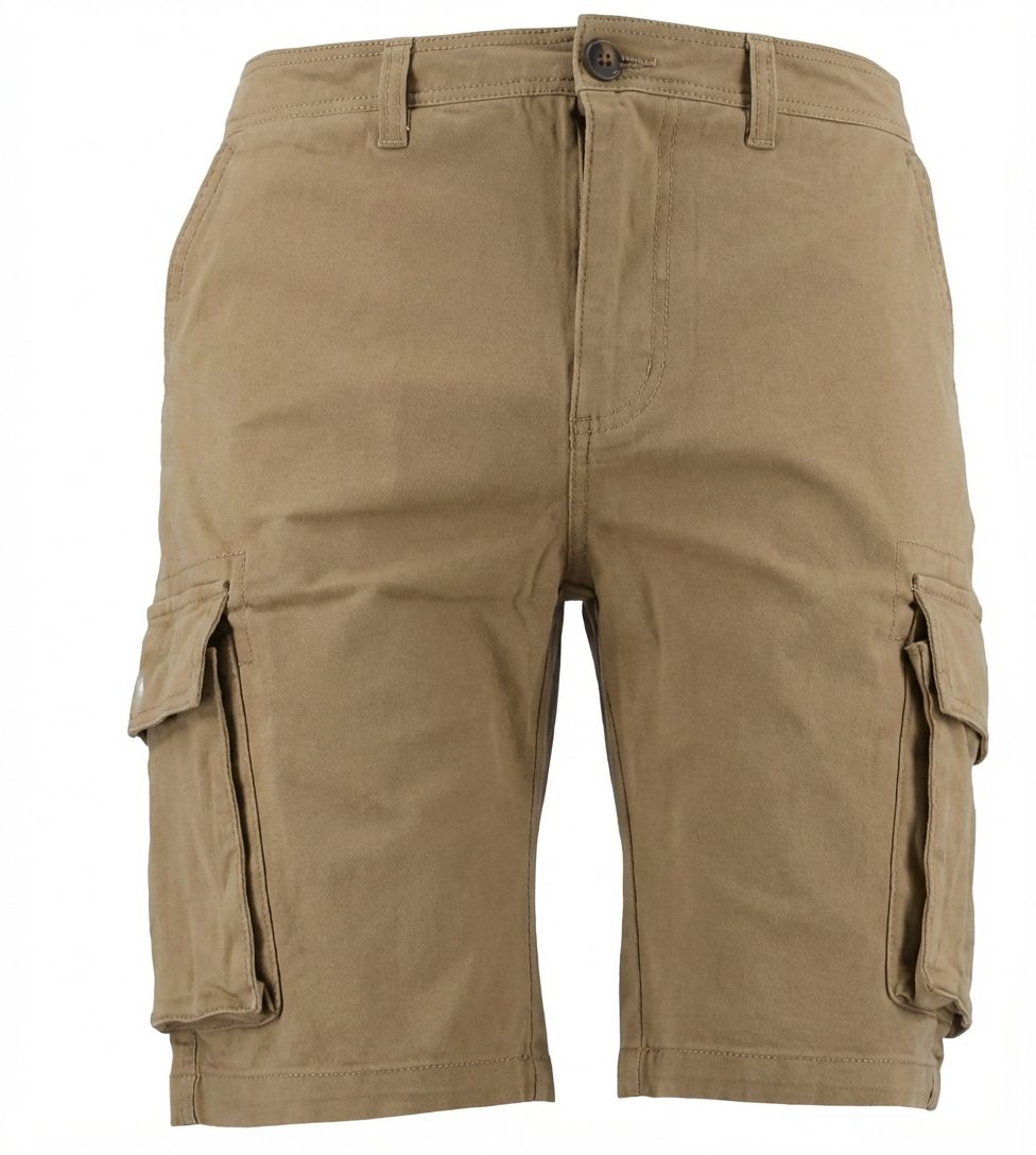 Pierre Cardin Mens Stretch Cargo Shorts Khaki