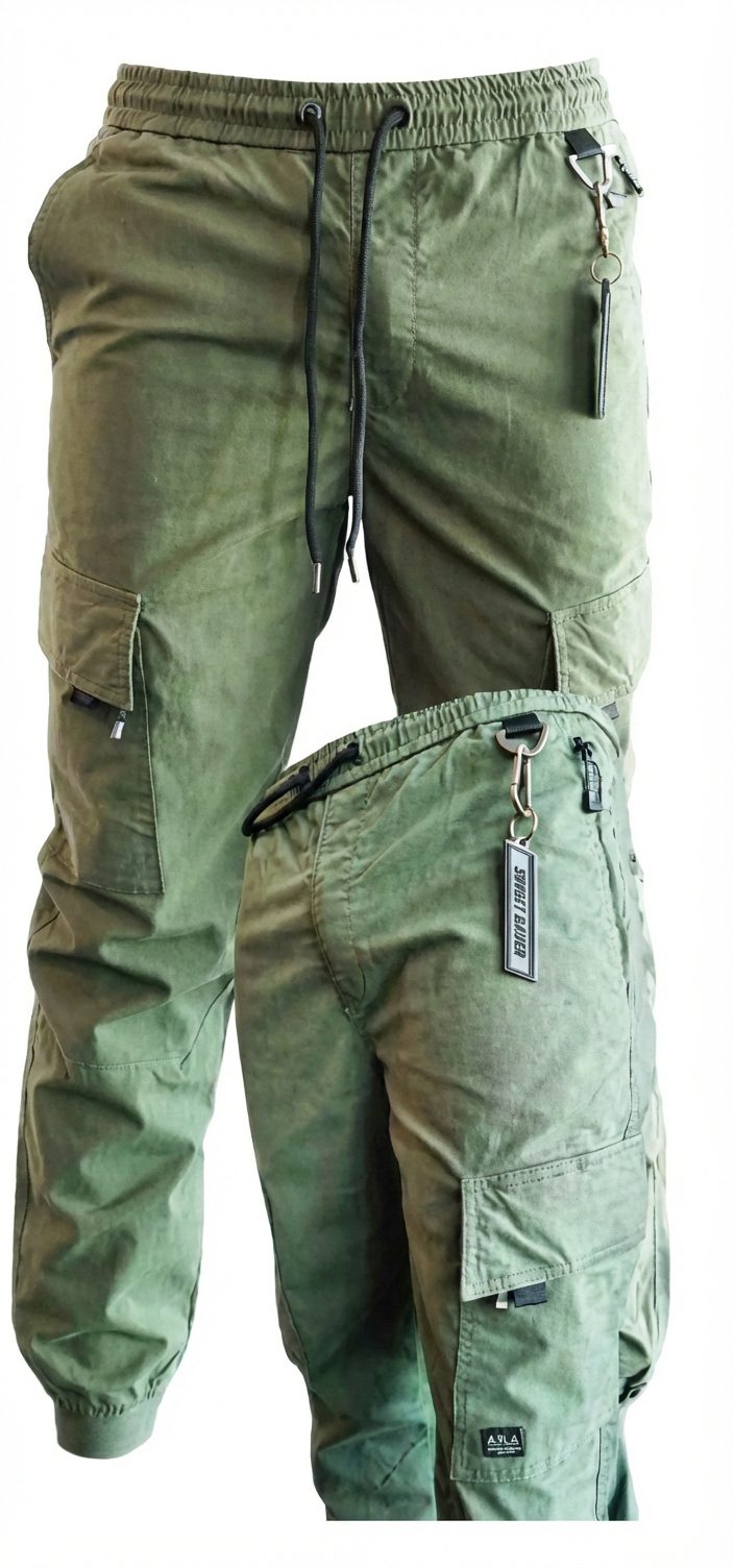 Soviet Mens Thunderbolt Elasticated Cargo Pants Fatigue