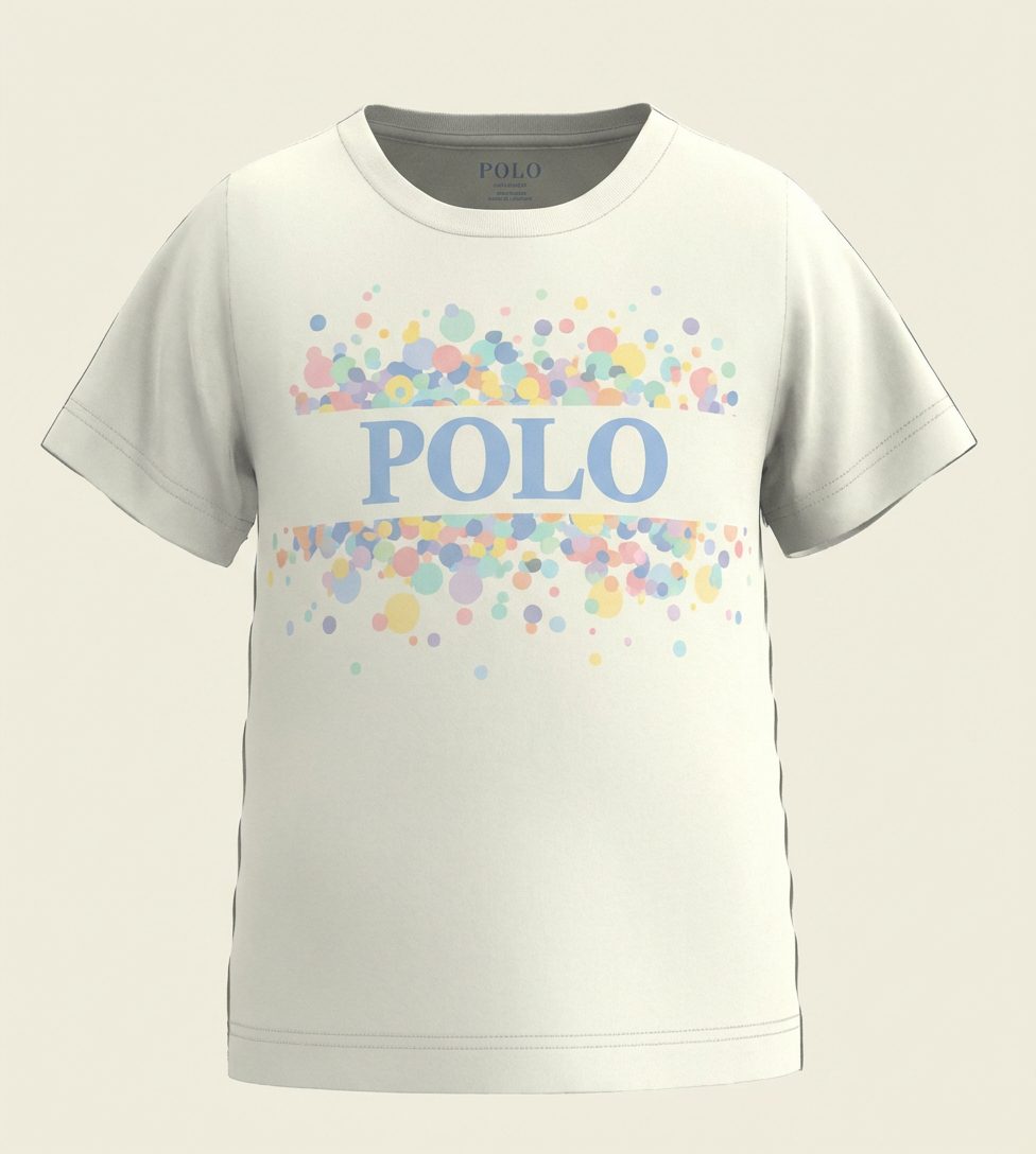 Polo Girls Britney Printed Short Sleeve Tee Off White