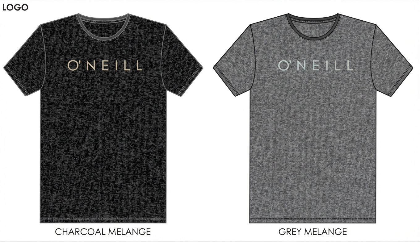 Oneill Womens Logo Short Sleeve Tee Charcoal Mel