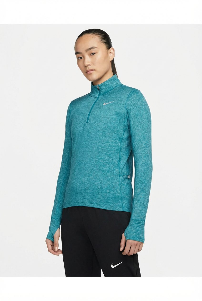 Nike Womens Element Half Zip Long Sleeve Top Blue Mel 404