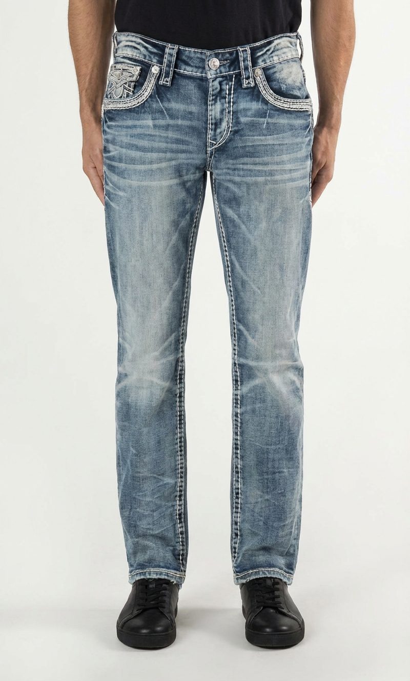 Rock Revival Palfrey Str Leg Med Blue