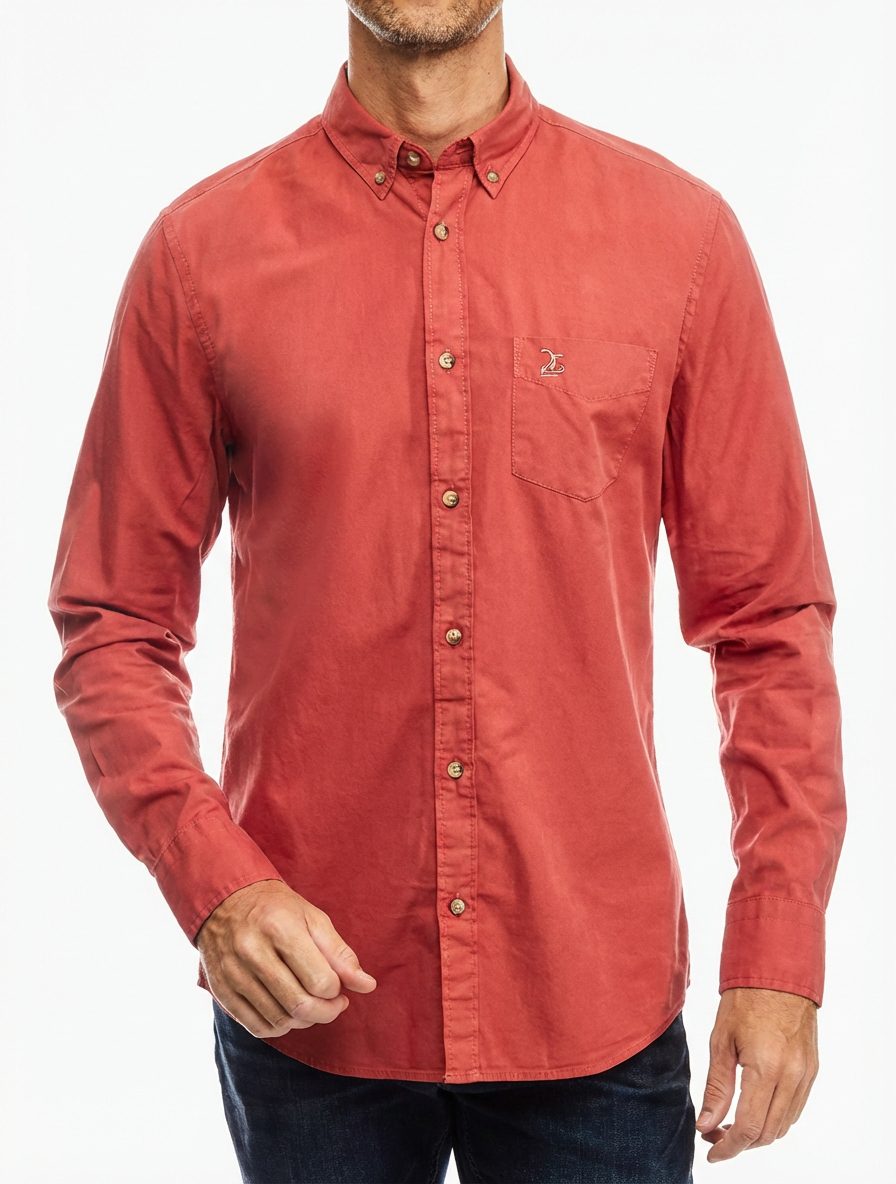 Polo Mens Jason Long Sleeve Shirt Brick