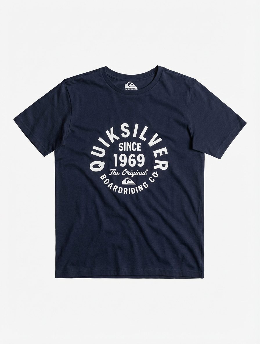 Quiksilver Boys Circled Script Front Muscle Tank Navy Blazer